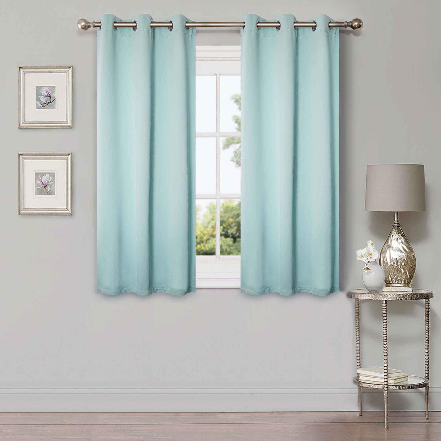 Solid Machine Washable Room Darkening Blackout Curtains. Set of 2