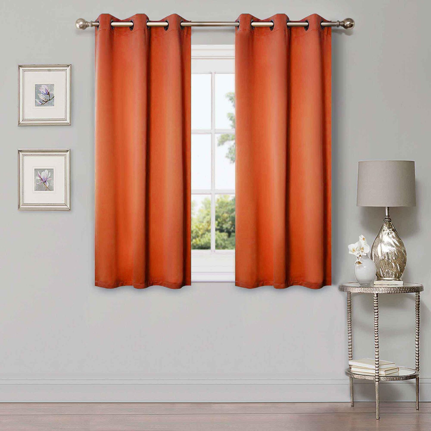 Solid Machine Washable Room Darkening Blackout Curtains. Set of 2
