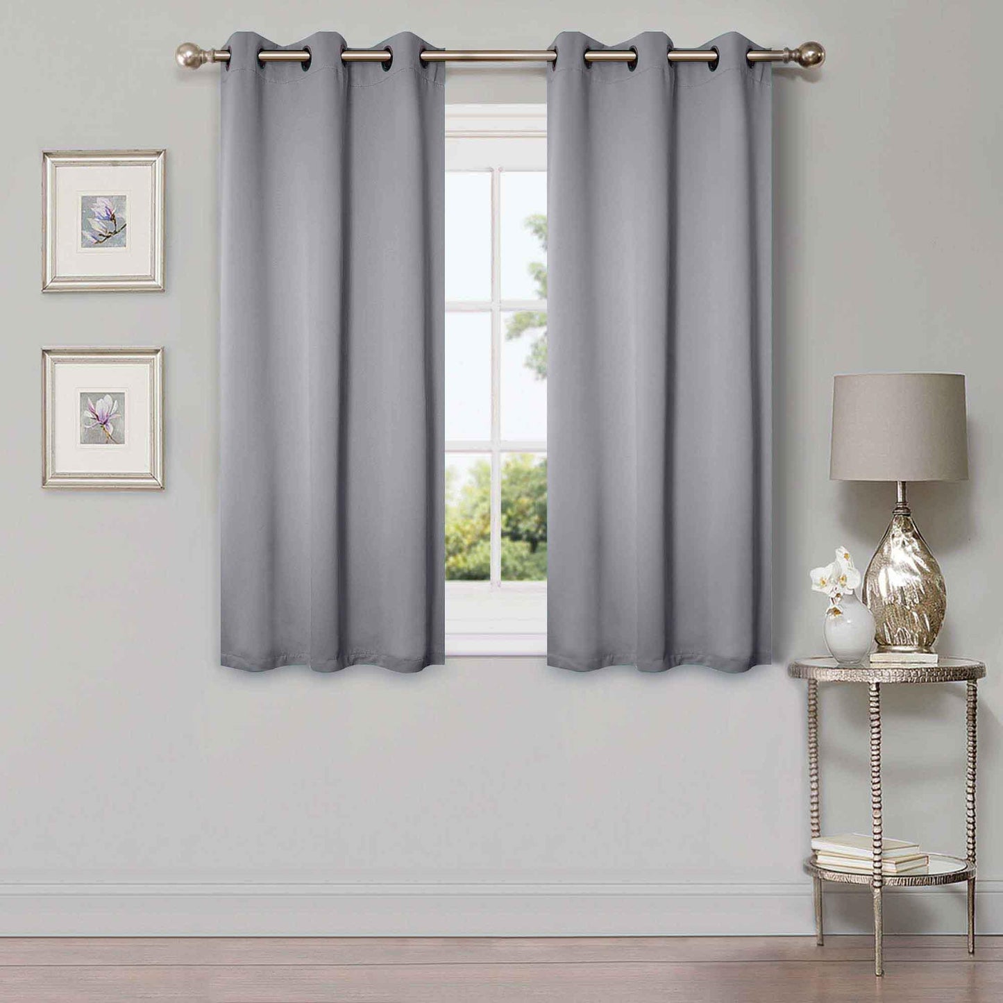 Solid Machine Washable Room Darkening Blackout Curtains. Set of 2