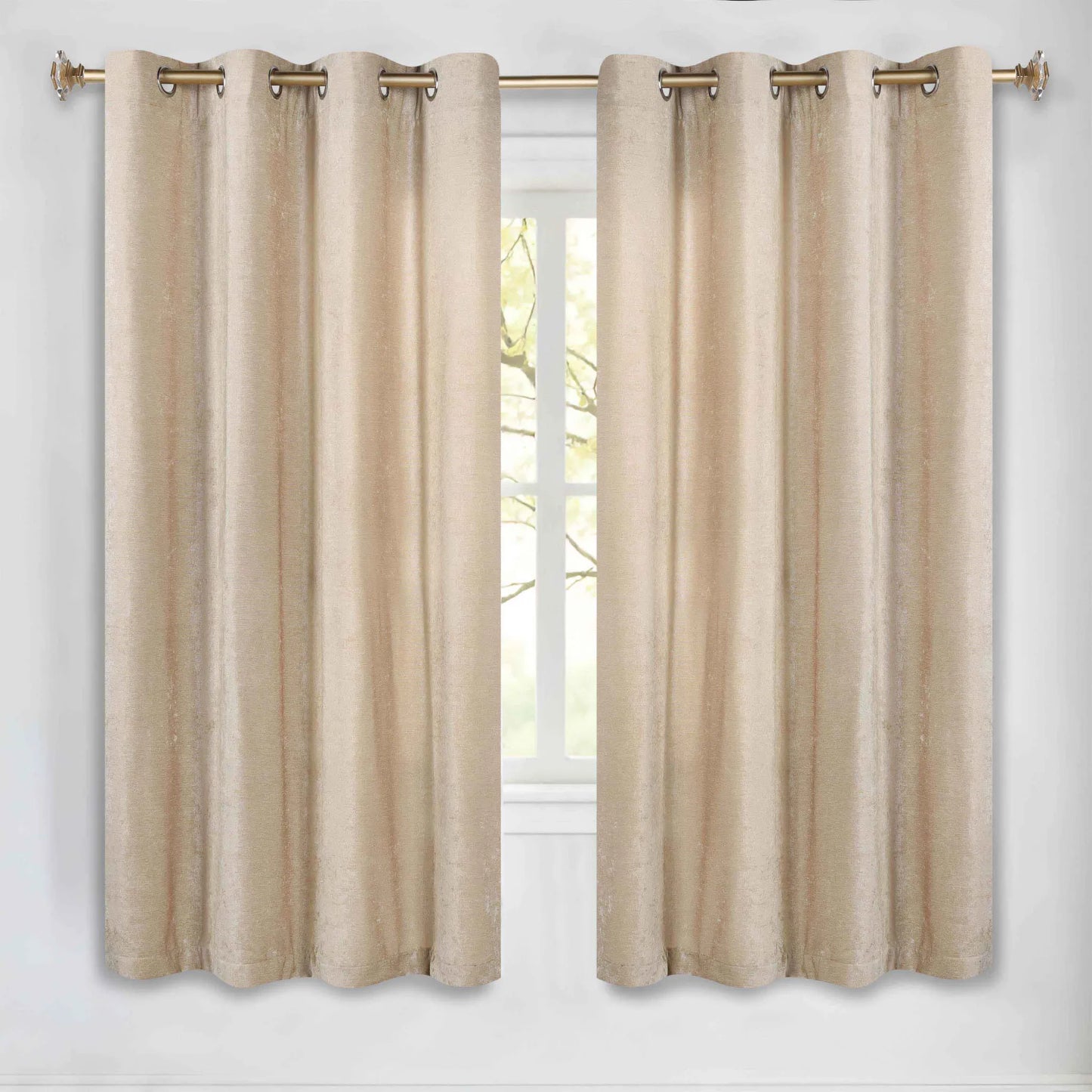 Noor Semi-Blackout Chenille Washable Grommet Curtains. Set of 2 Panels