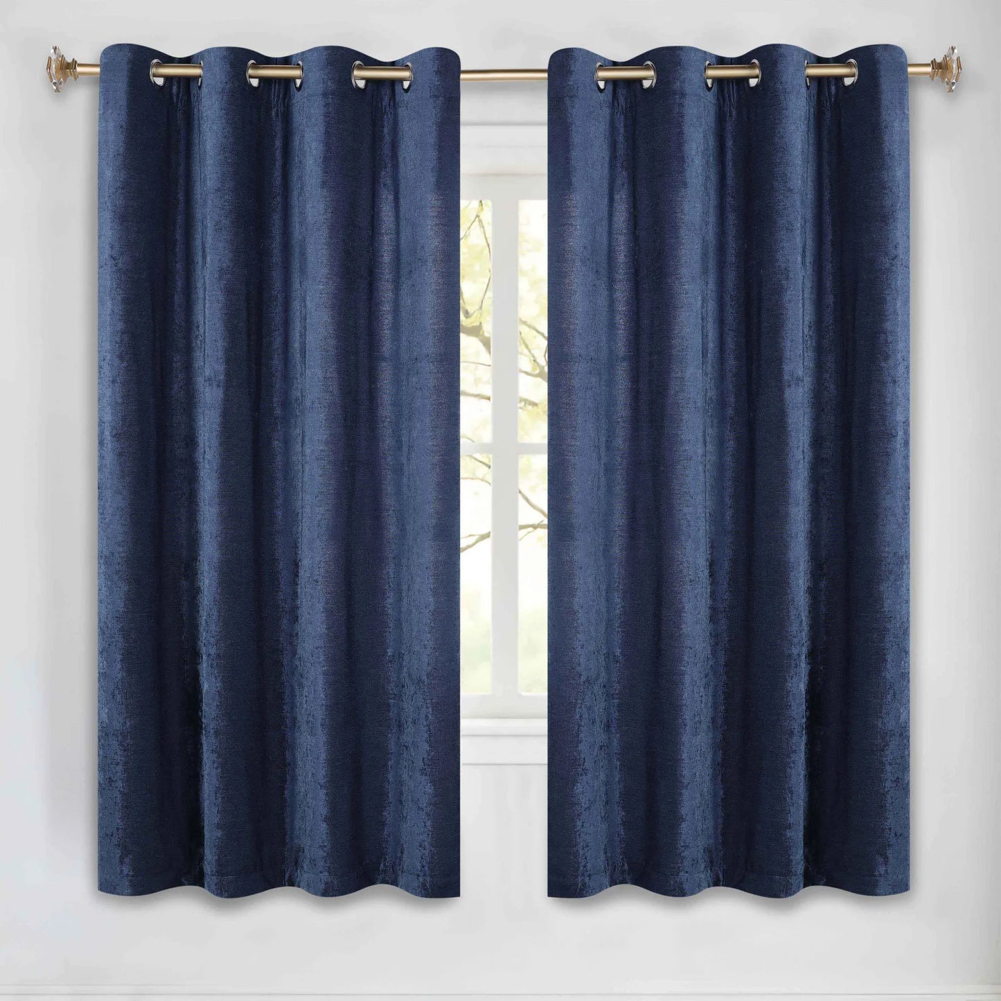 Noor Semi-Blackout Chenille Washable Grommet Curtains. Set of 2 Panels