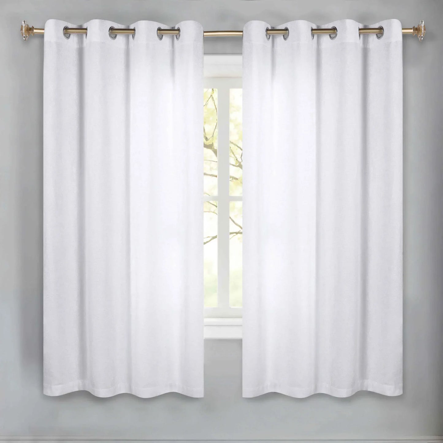 Noor Semi-Blackout Chenille Washable Grommet Curtains. Set of 2 Panels