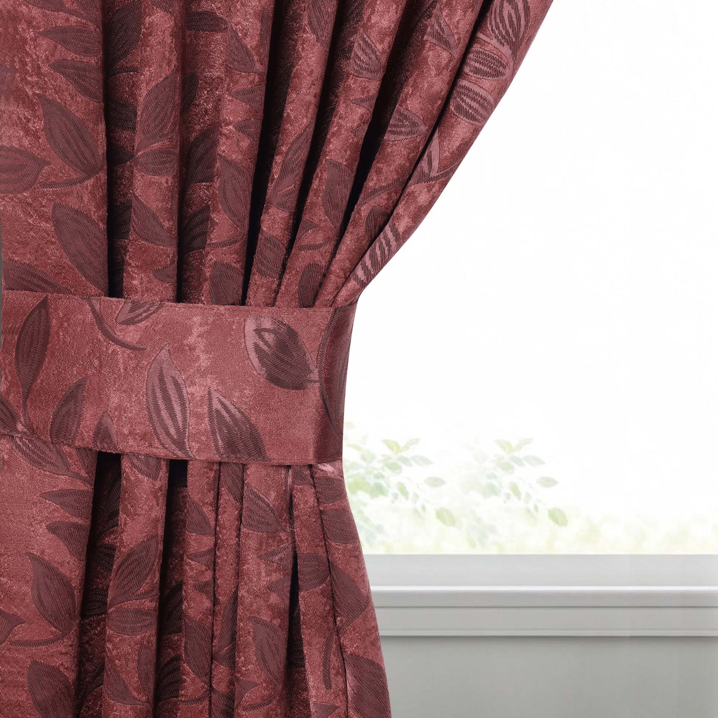Leaves Room Darkening Washable Blackout Curtain Panels. Set of 2