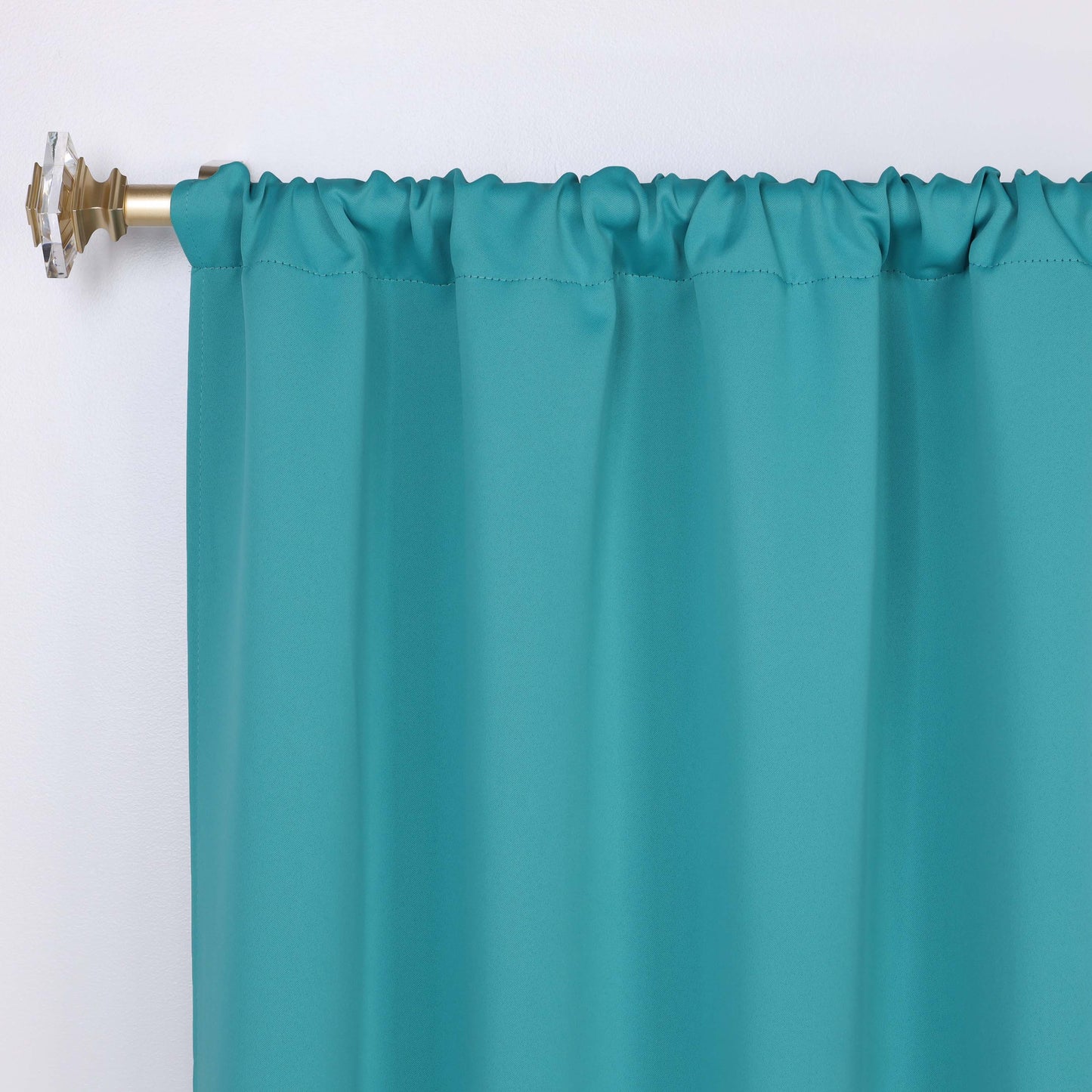 Solid Room Darkening Rod Pocket Blackout Curtain Panels. Set of 2