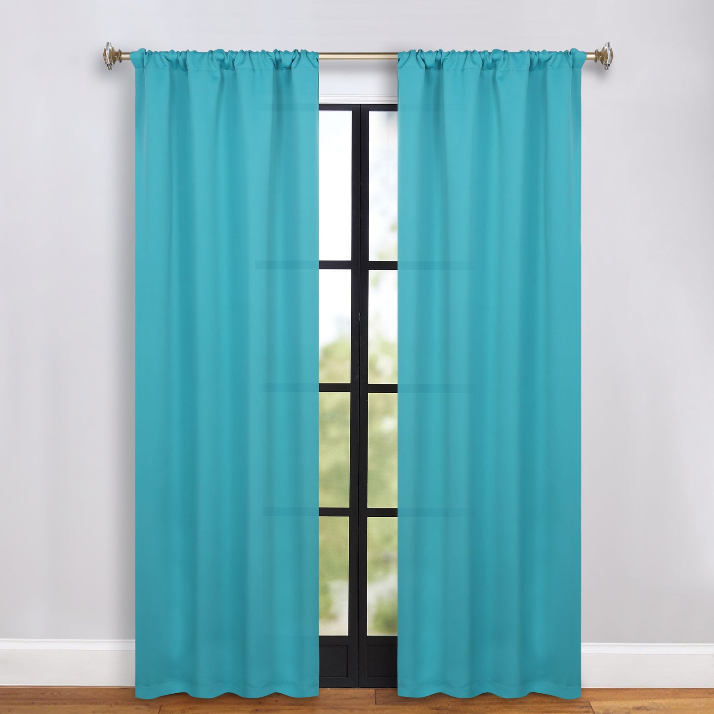 Solid Room Darkening Rod Pocket Blackout Curtain Panels. Set of 2