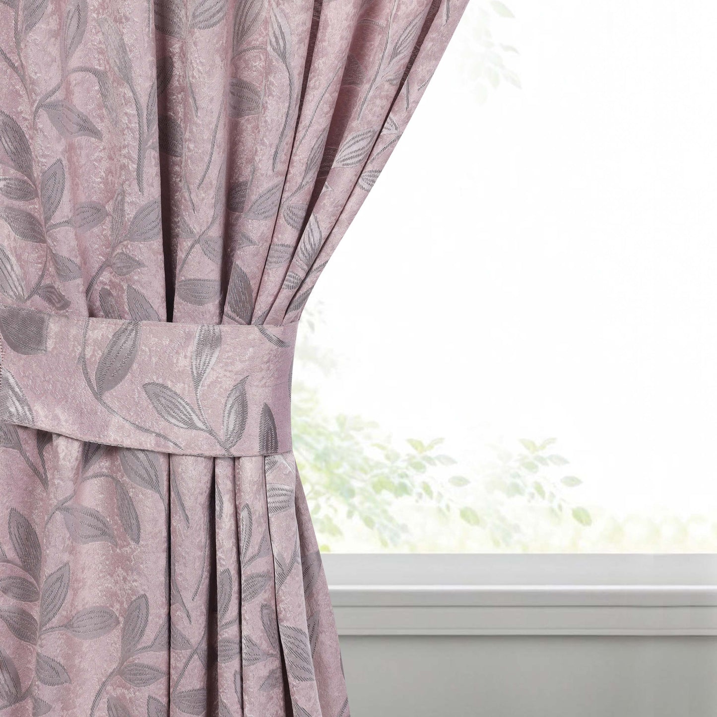 Leaves Room Darkening Washable Blackout Curtain Panels. Set of 2