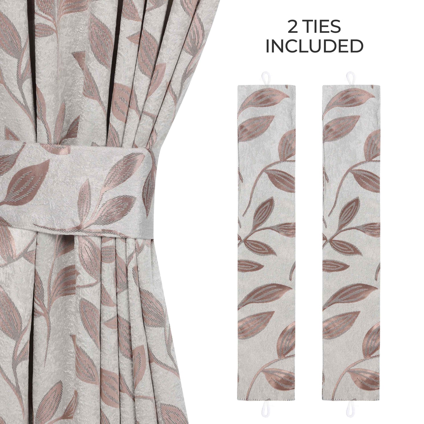 Leaves Room Darkening Washable Blackout Curtain Panels. Set of 2