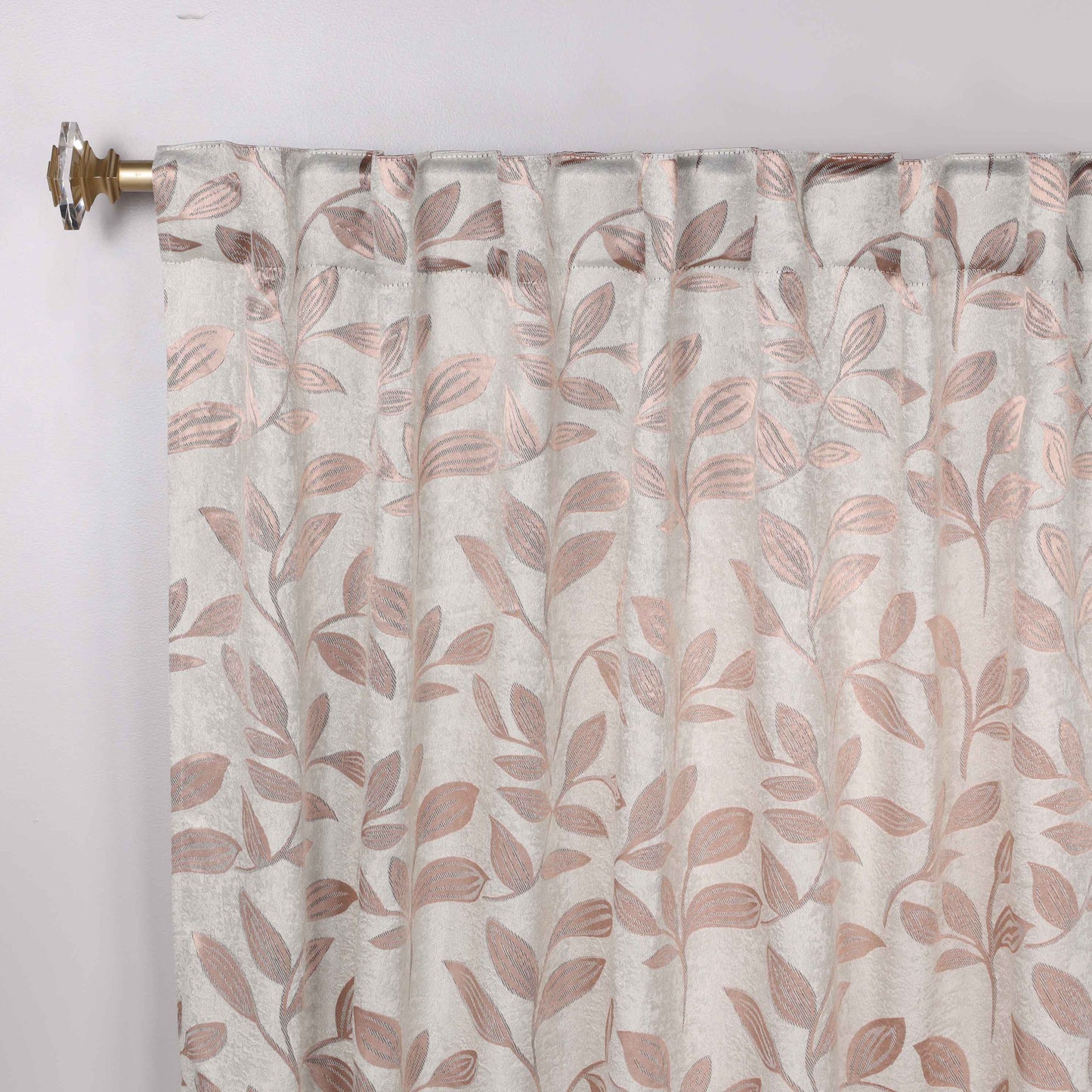 Leaves Room Darkening Back Tabs Blackout Curtain Panels. Set of 2