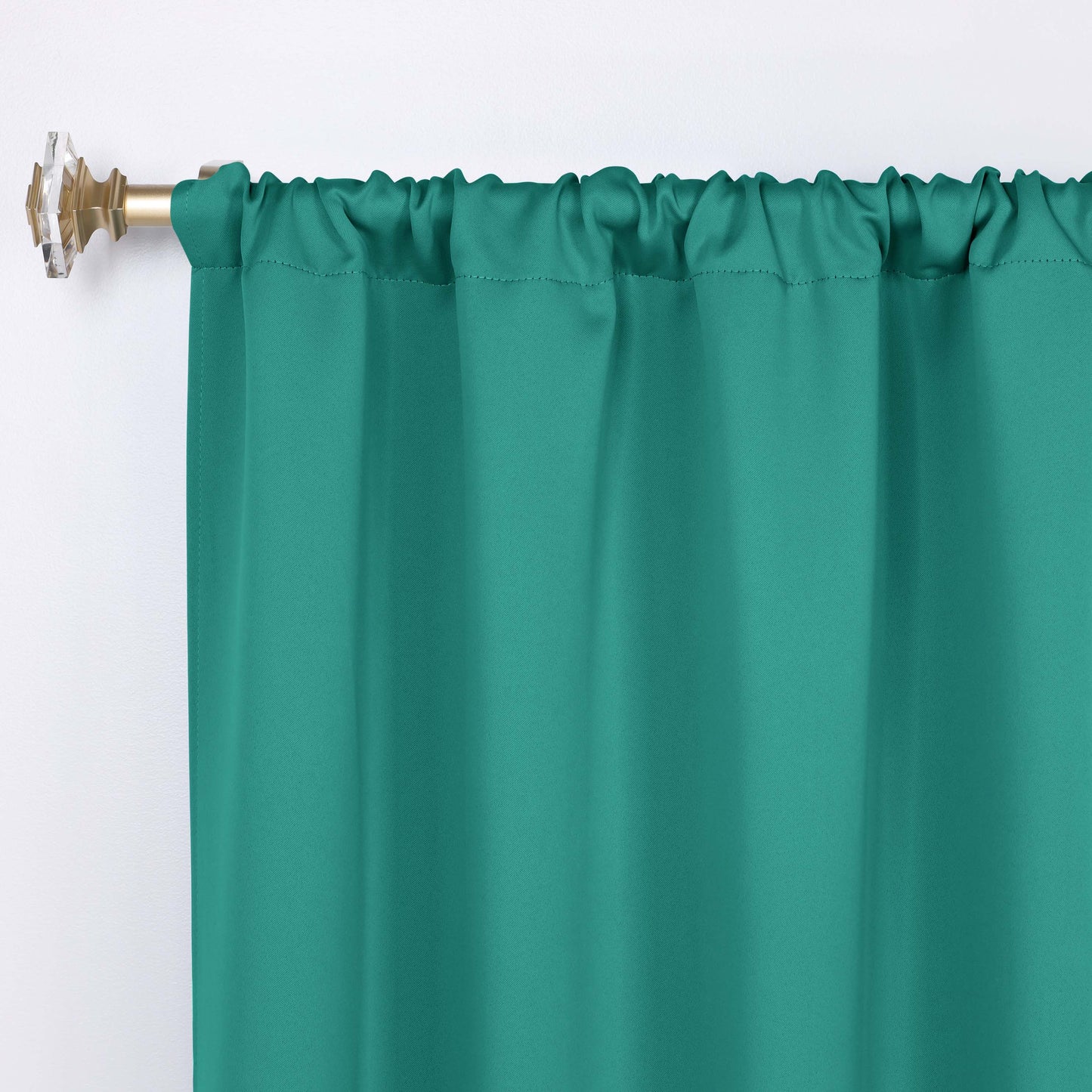 Solid Room Darkening Rod Pocket Blackout Curtain Panels. Set of 2