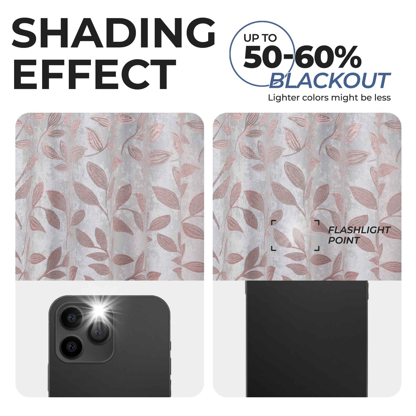 Leaves Room Darkening Washable Blackout Curtain Panels. Set of 2