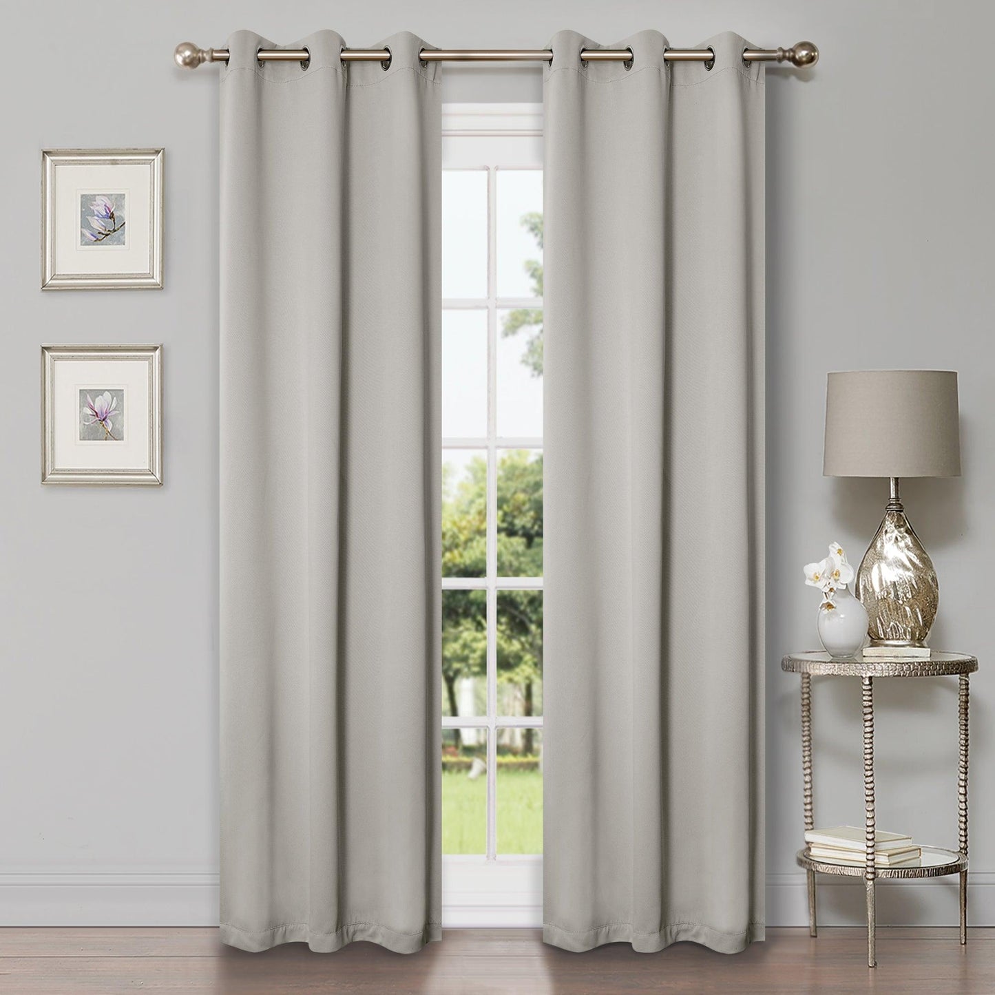 Solid Machine Washable Room Darkening Blackout Curtains. Set of 2