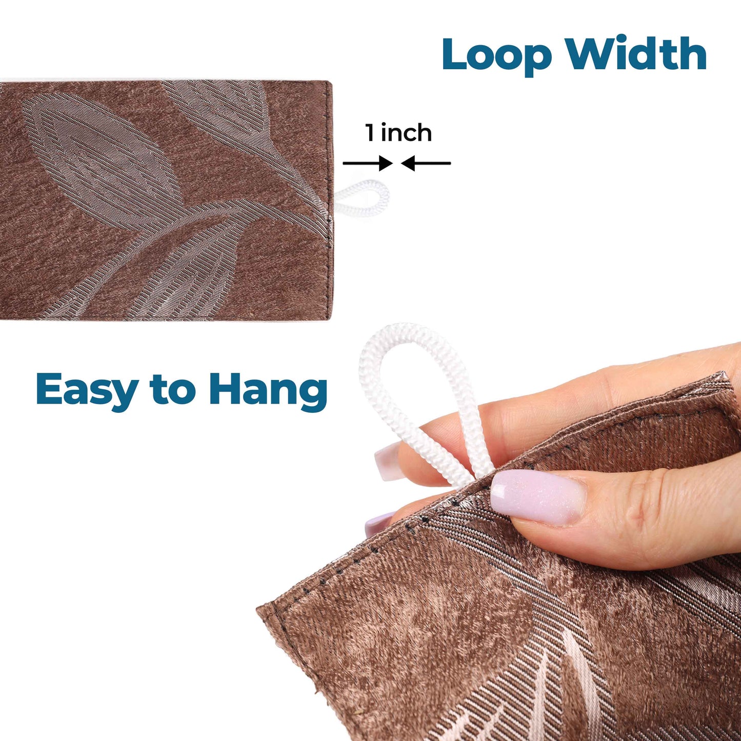 Leaves Room Darkening Washable Blackout Curtain Panels. Set of 2