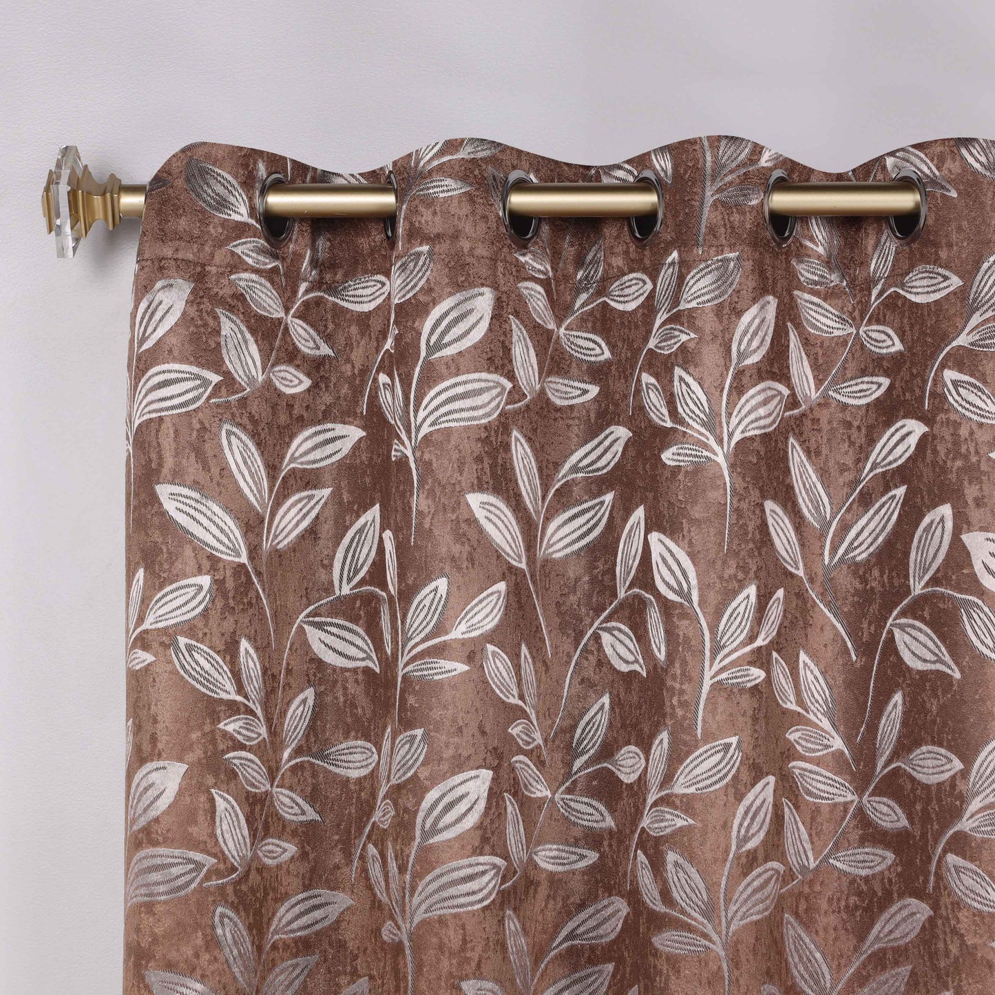 Leaves Room Darkening Washable Blackout Curtain Panels. Set of 2