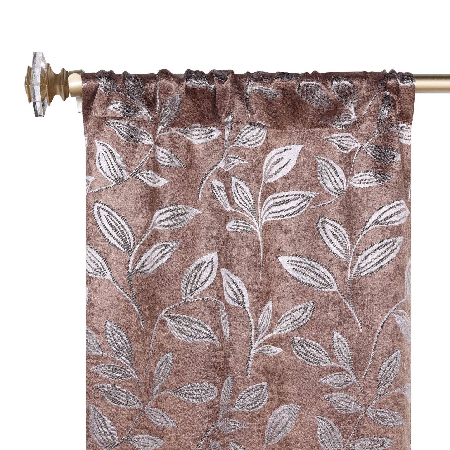 Leaves Room Darkening Washable Blackout Curtain Panels. Set of 2