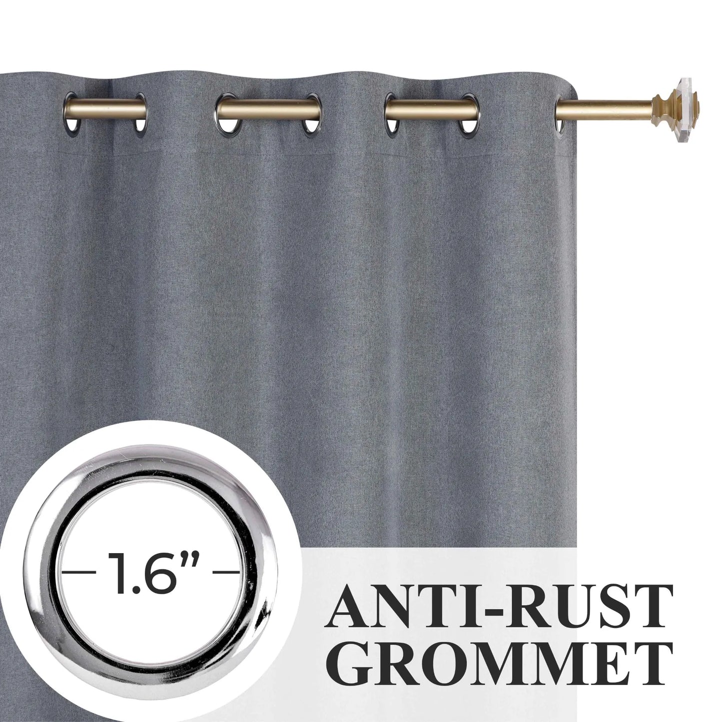 Neal 100% Blackout Machine Washable Grommet Curtains. Set of 2 Panels