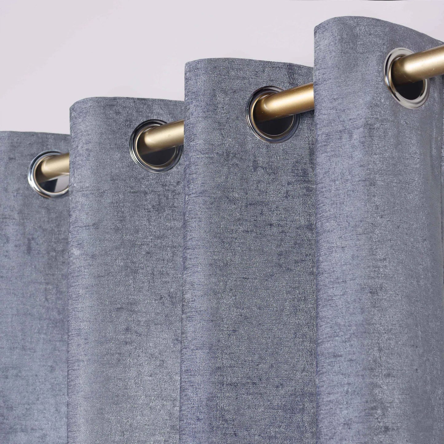 Noor Semi-Blackout Chenille Washable Grommet Curtains. Set of 2 Panels