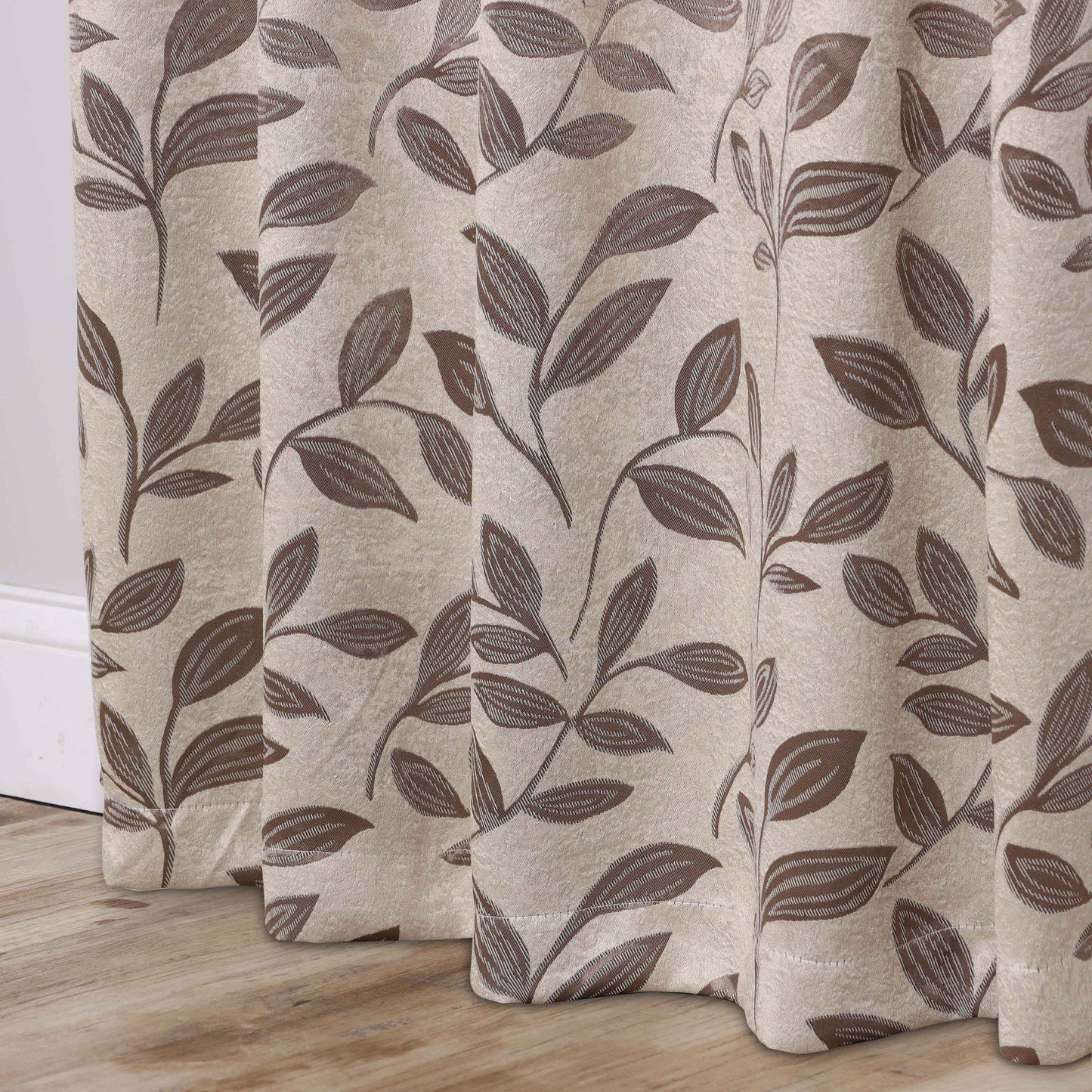 Leaves Room Darkening Washable Blackout Curtain Panels. Set of 2