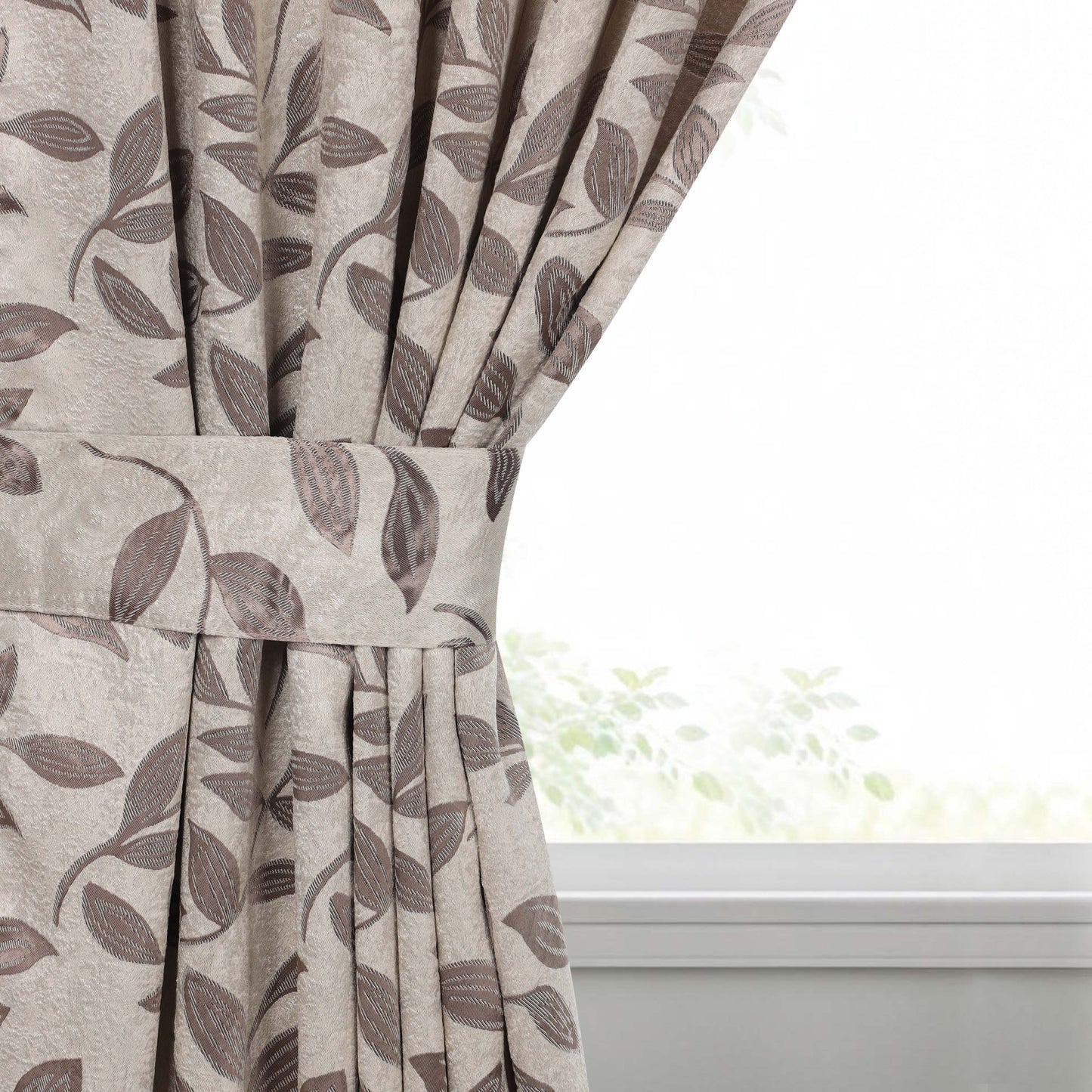 Leaves Room Darkening Washable Blackout Curtain Panels. Set of 2