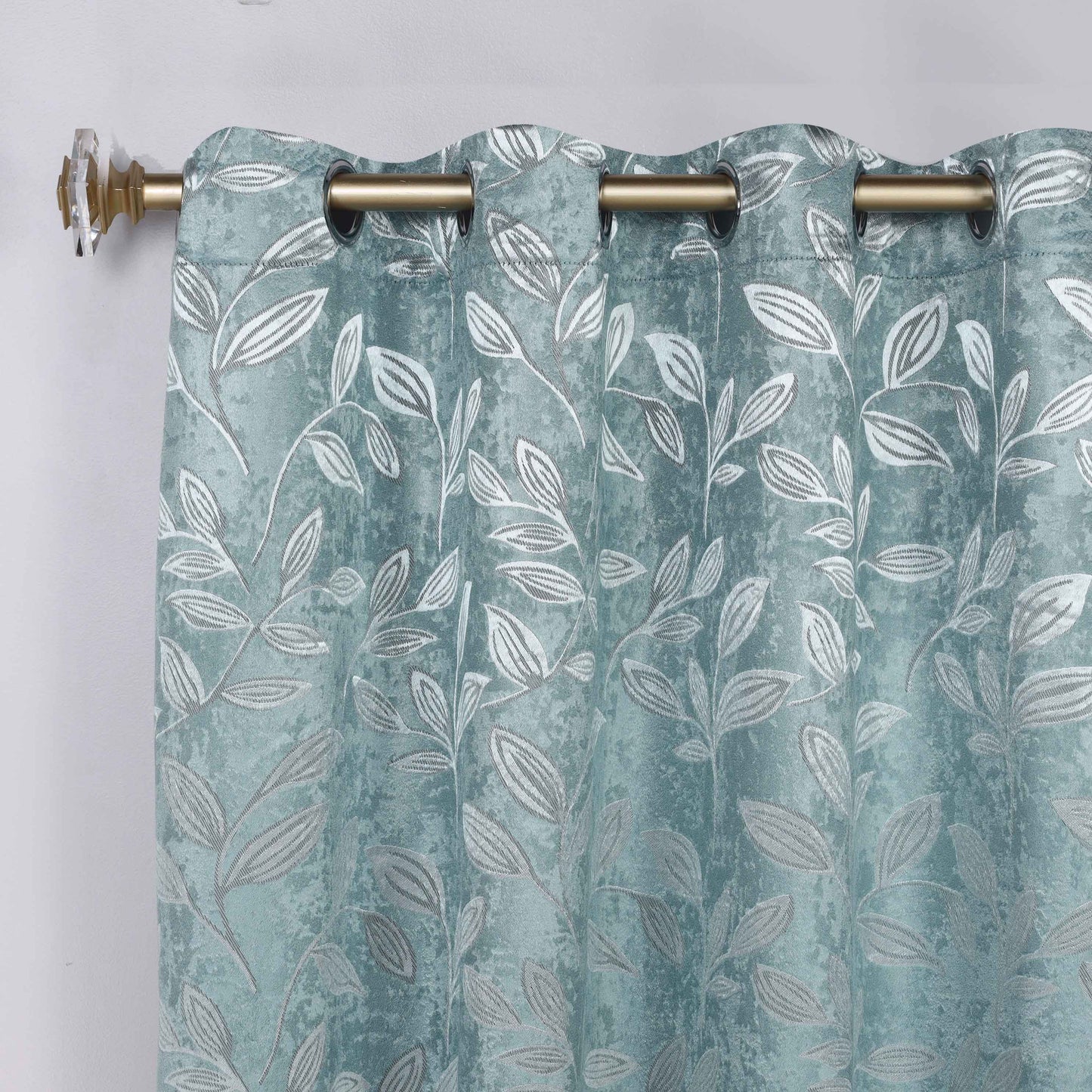 Leaves Room Darkening Washable Blackout Curtain Panels. Set of 2