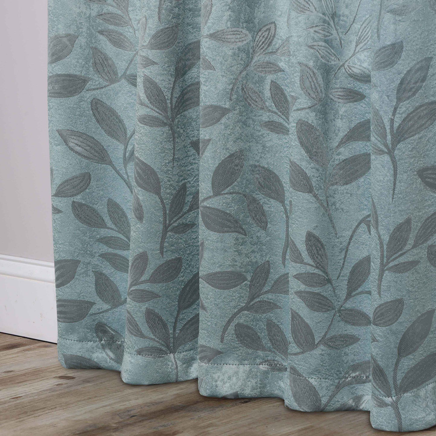 Leaves Room Darkening Washable Blackout Curtain Panels. Set of 2