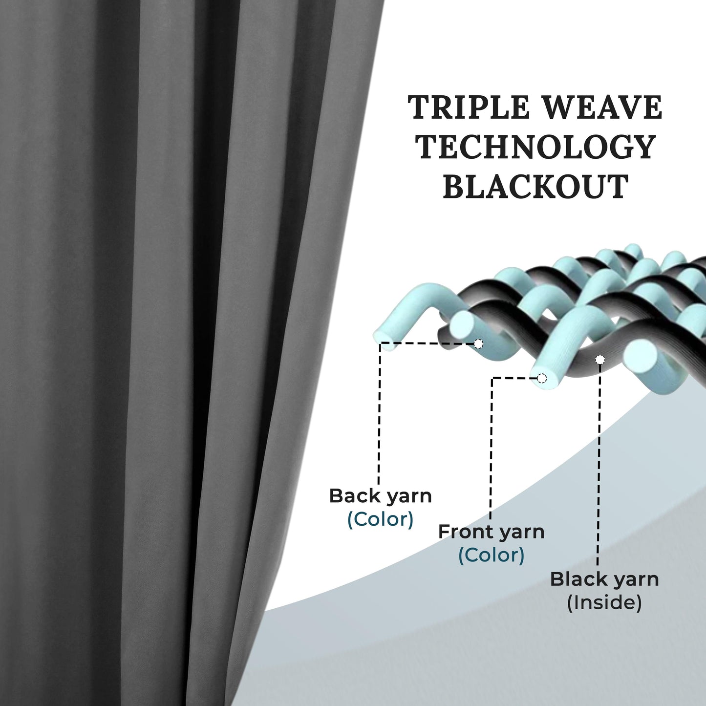 Solid Machine Washable Room Darkening Blackout Curtains. Set of 2