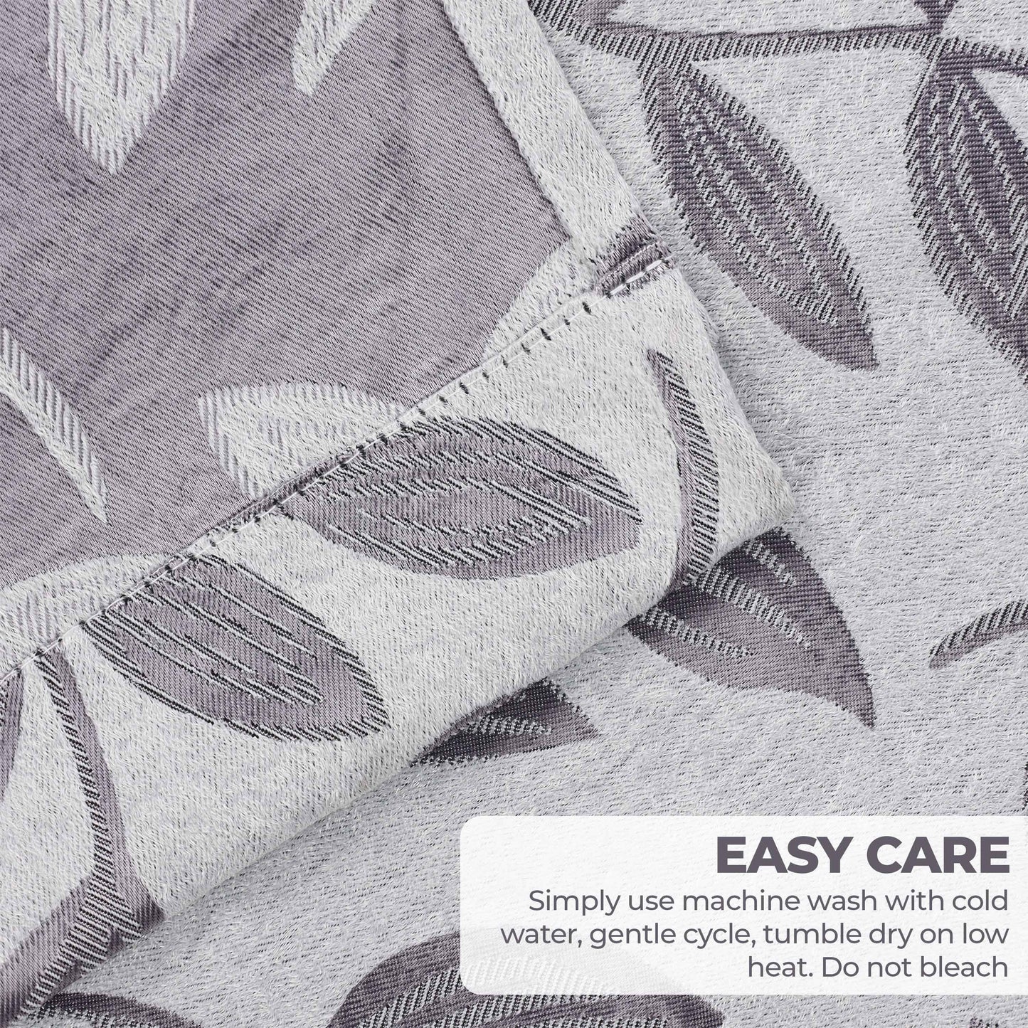 Leaves Room Darkening Washable Blackout Curtain Panels. Set of 2