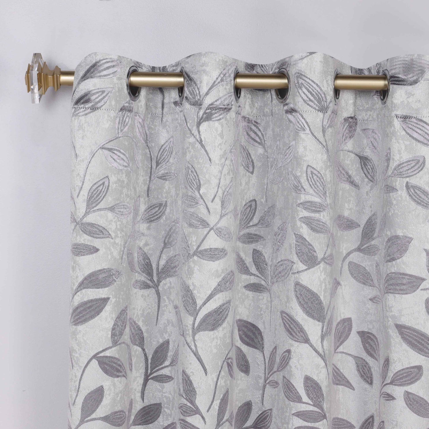 Leaves Room Darkening Washable Blackout Curtain Panels. Set of 2