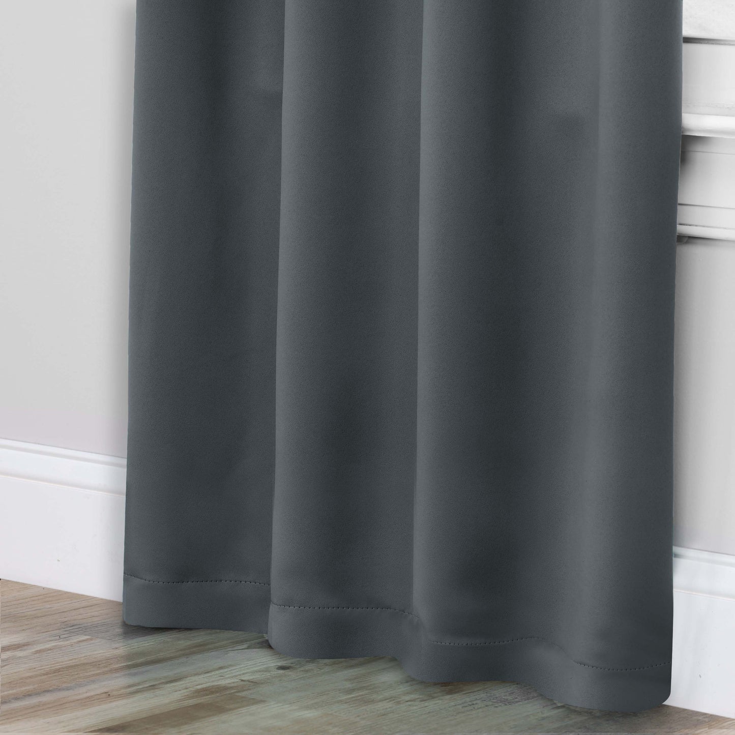 Solid Room Darkening Rod Pocket Blackout Curtain Panels. Set of 2