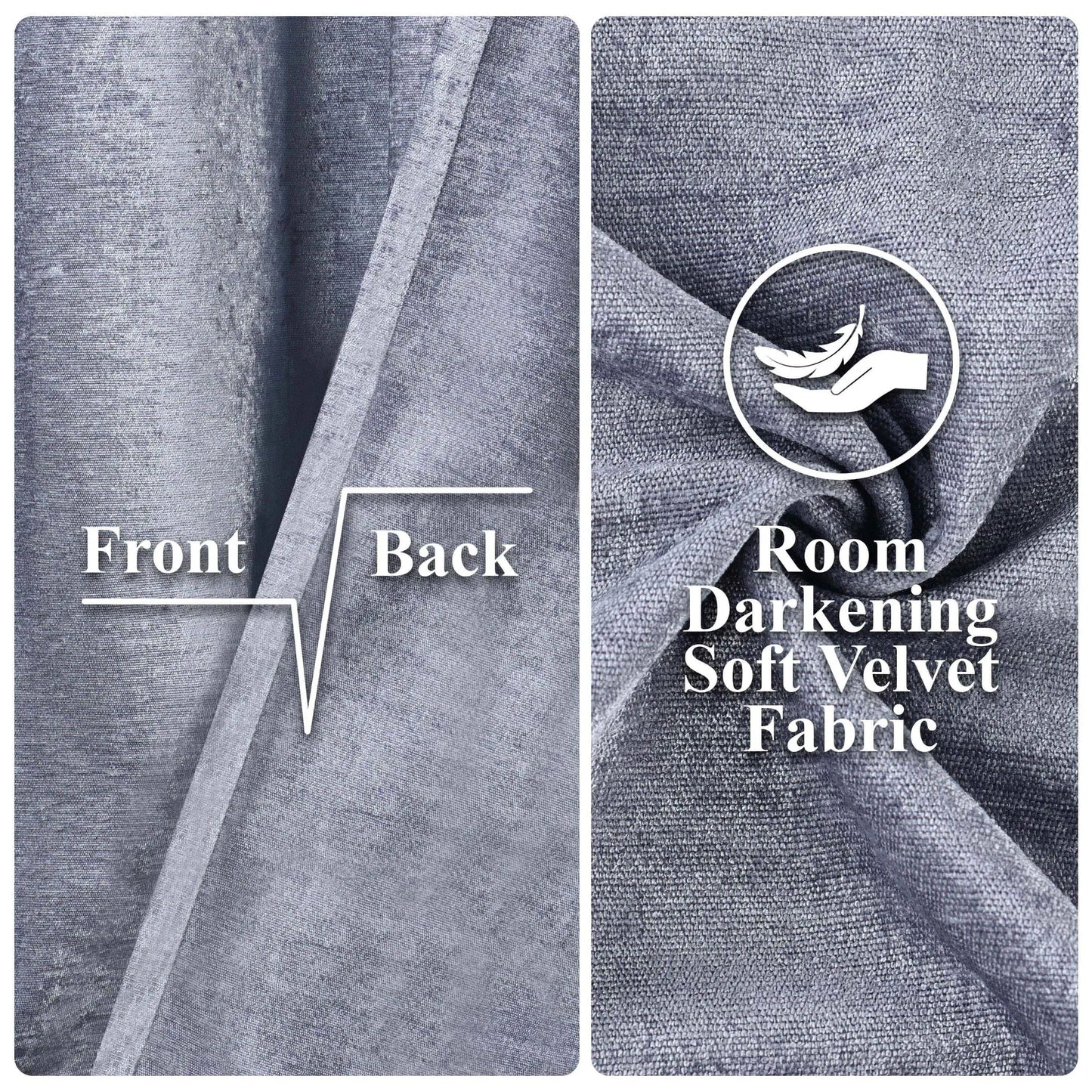 Noor Semi-Blackout Chenille Washable Grommet Curtains. Set of 2 Panels