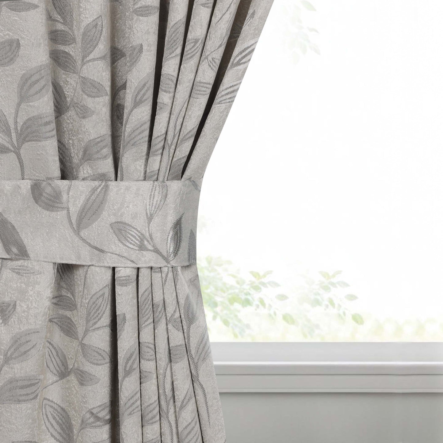 Leaves Room Darkening Washable Blackout Curtain Panels. Set of 2