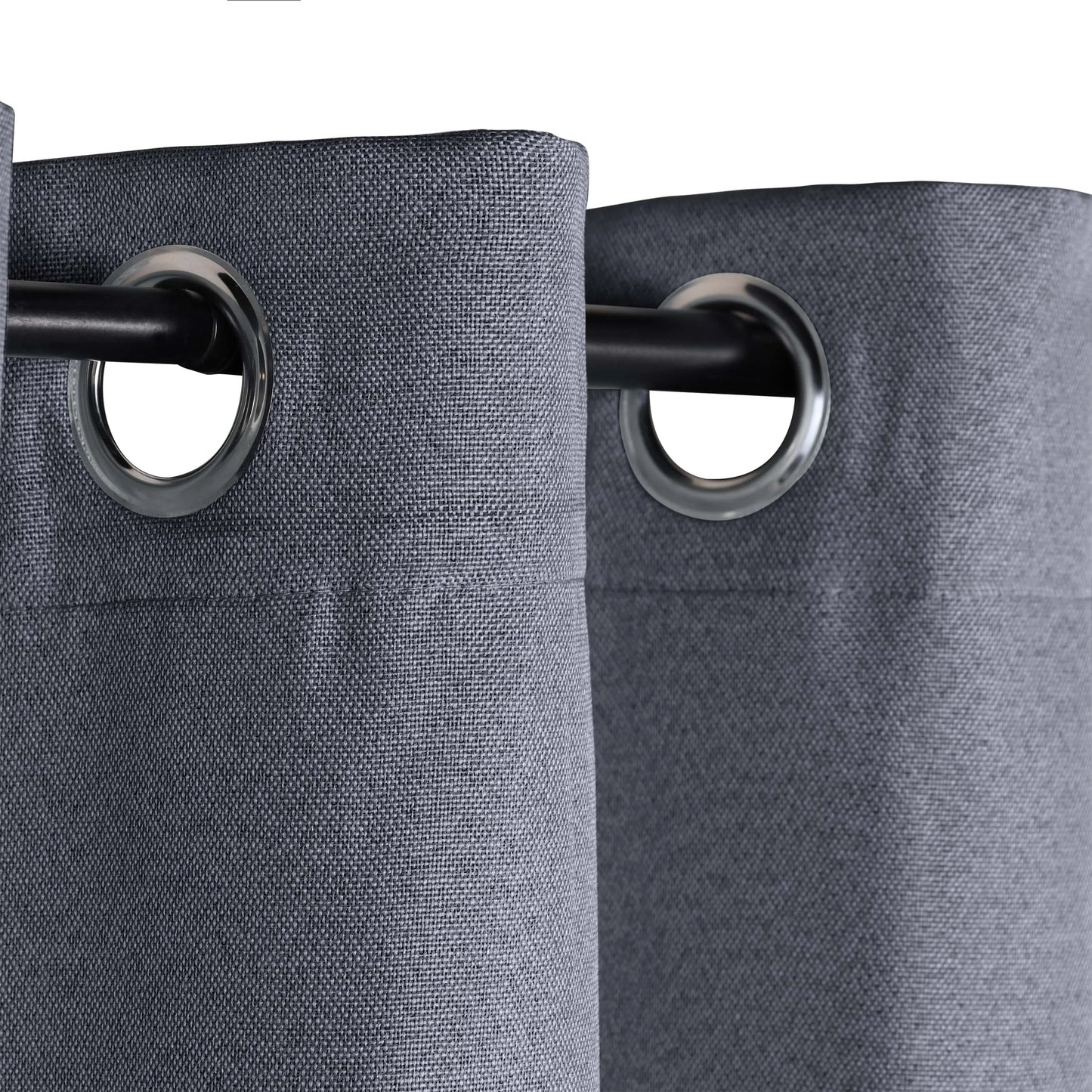 Linen Pattern Washable Room Darkening Blackout Curtains. Set of 2