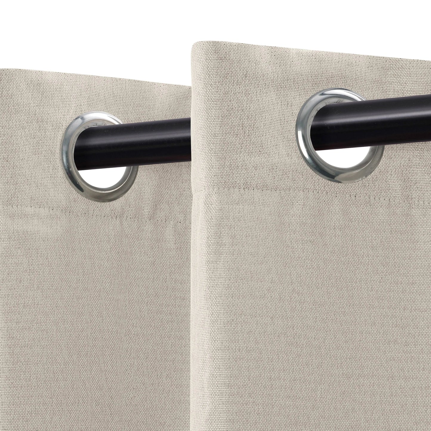 Linen Washable Room Darkening Blackout Curtains. Set of 2