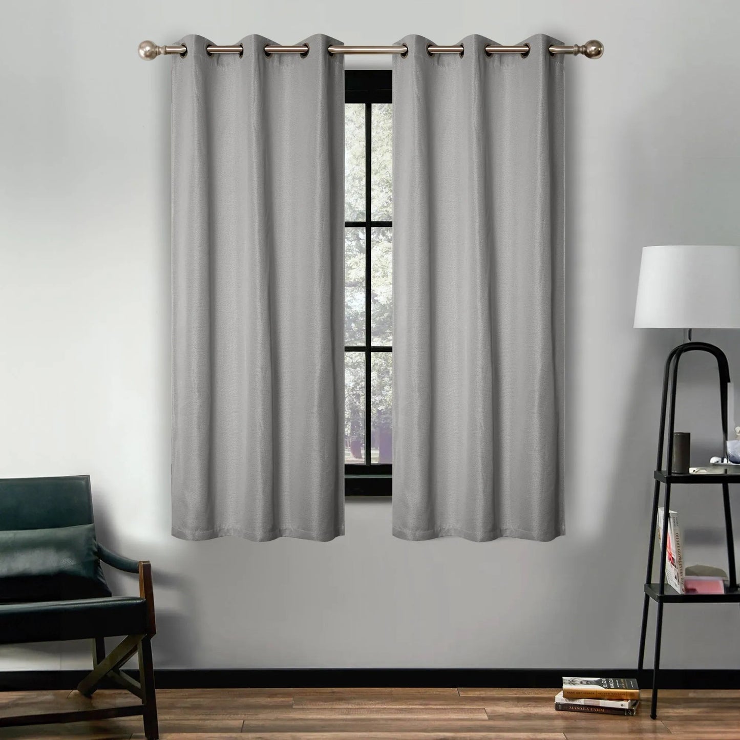 Linen Washable Room Darkening Blackout Curtains. Set of 2