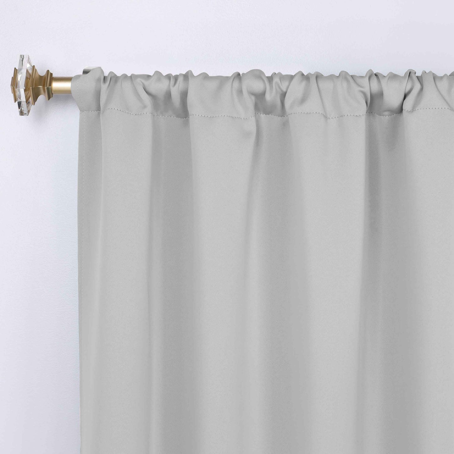 Solid Room Darkening Rod Pocket Blackout Curtain Panels. Set of 2