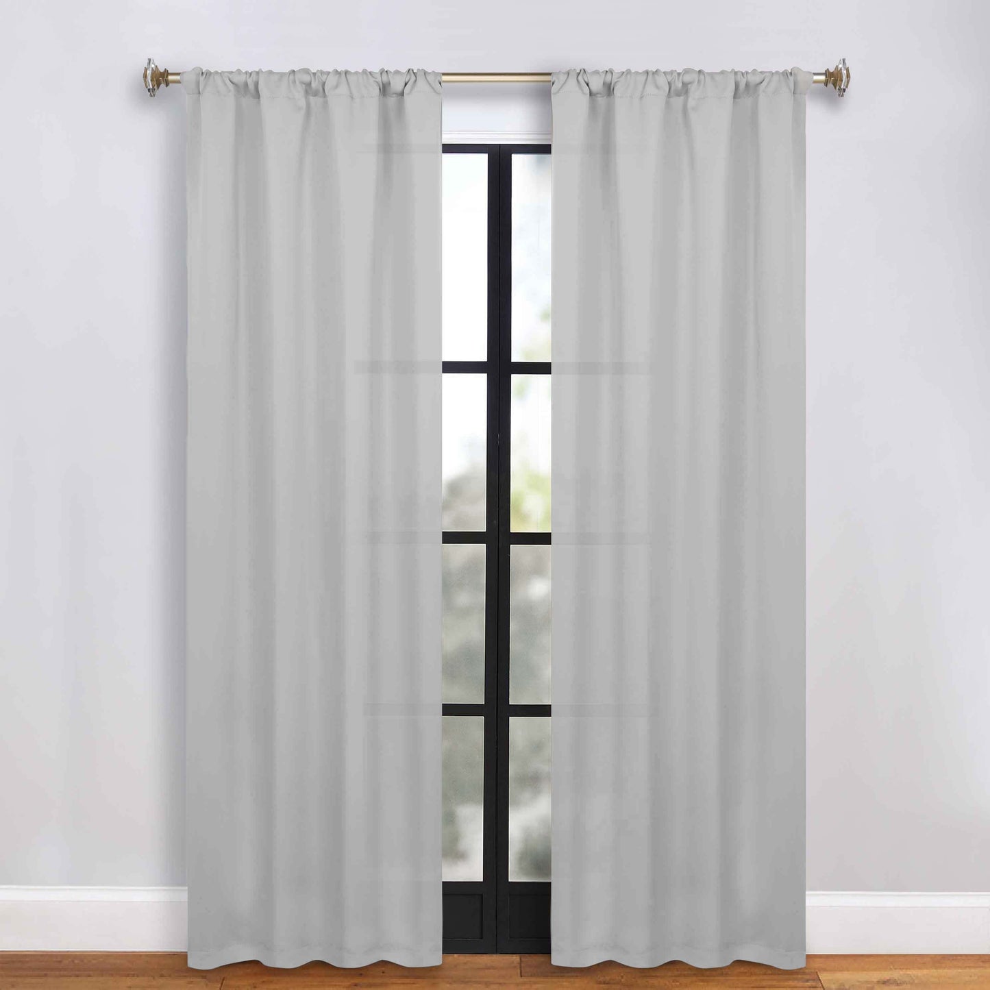 Solid Room Darkening Rod Pocket Blackout Curtain Panels. Set of 2