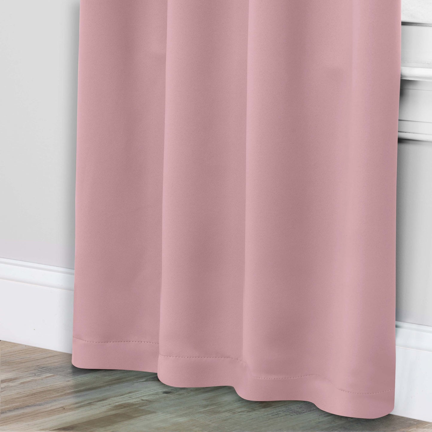 Solid Room Darkening Rod Pocket Blackout Curtain Panels. Set of 2