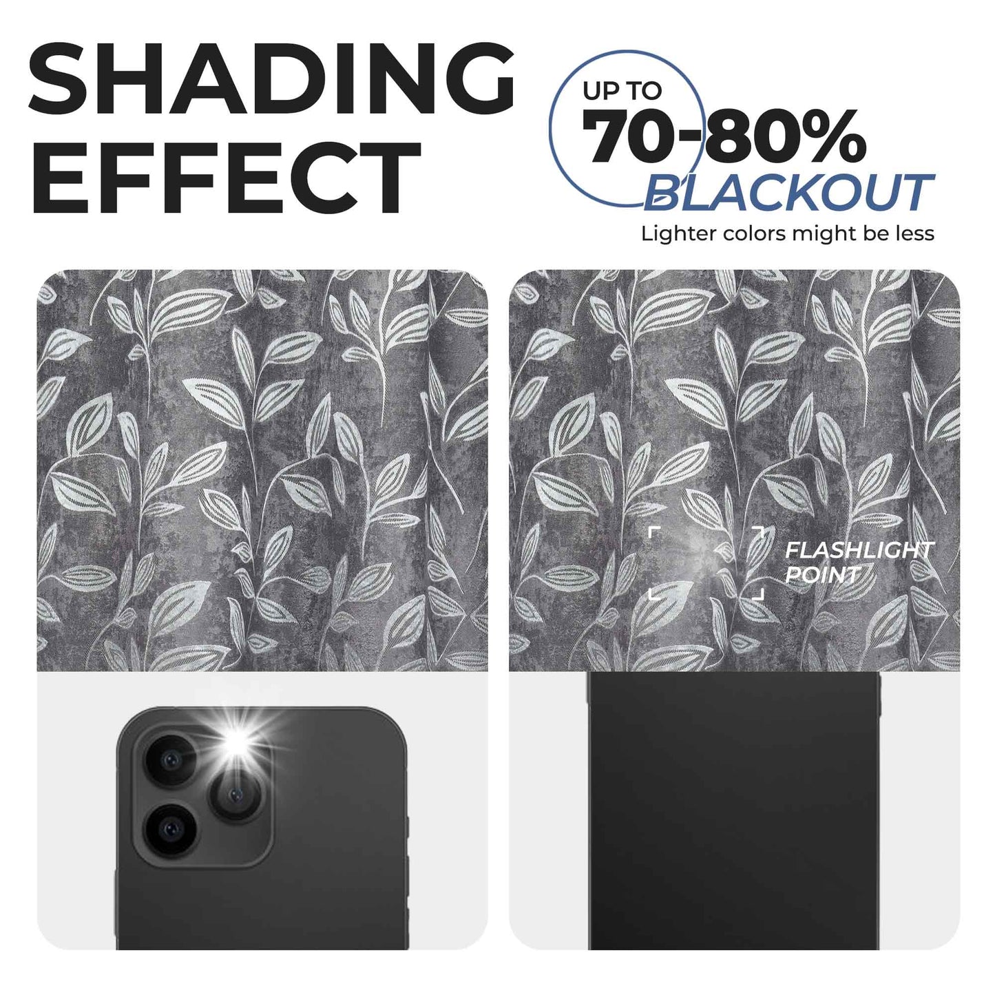 Leaves Room Darkening Washable Blackout Curtain Panels. Set of 2