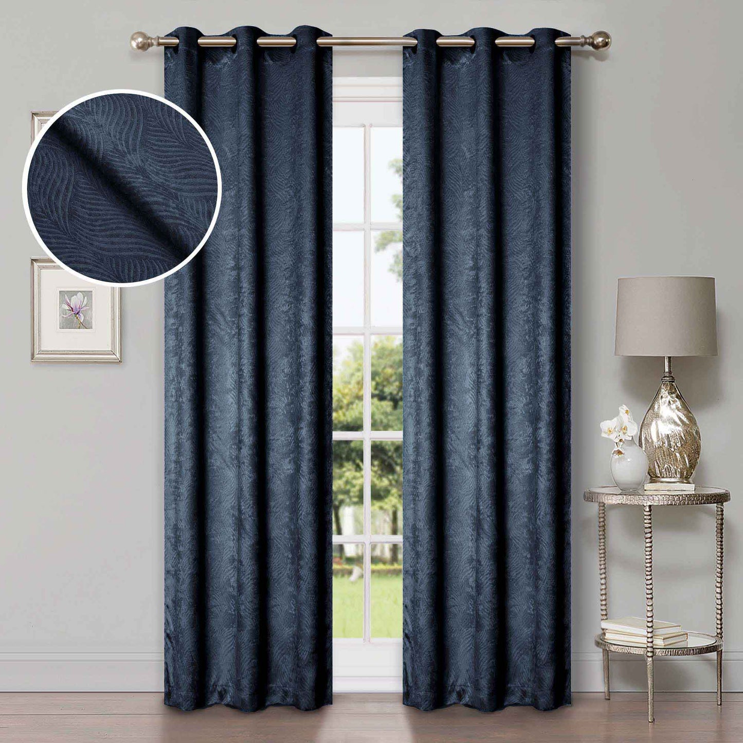 Waverly Geometric Washable Room Darkening Blackout Curtains. Set of 2