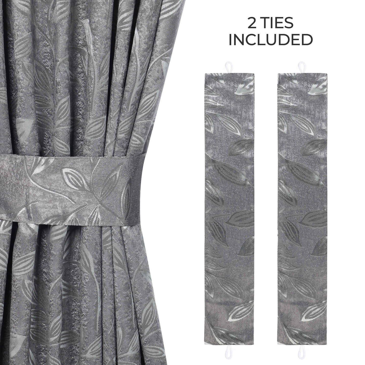 Leaves Room Darkening Washable Blackout Curtain Panels. Set of 2
