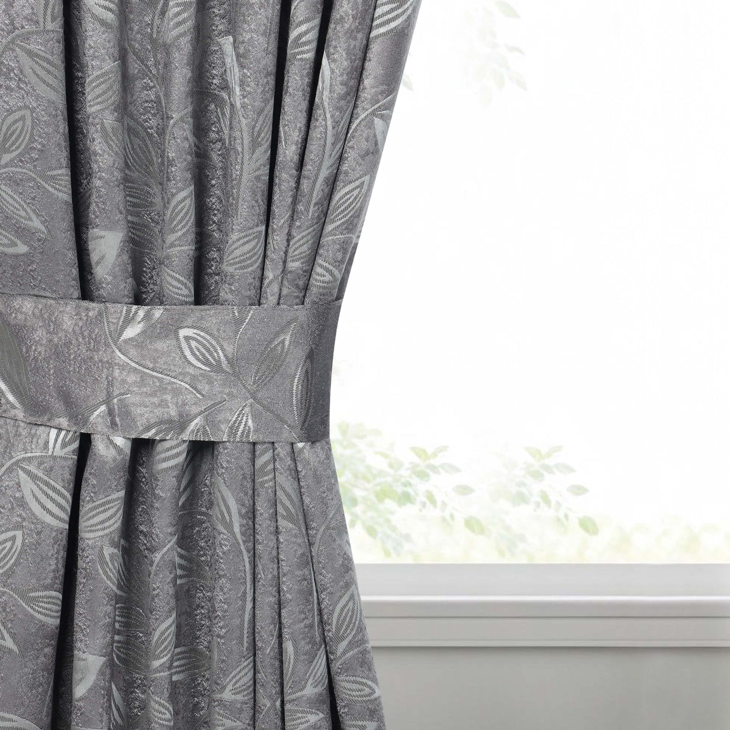 Leaves Room Darkening Washable Blackout Curtain Panels. Set of 2