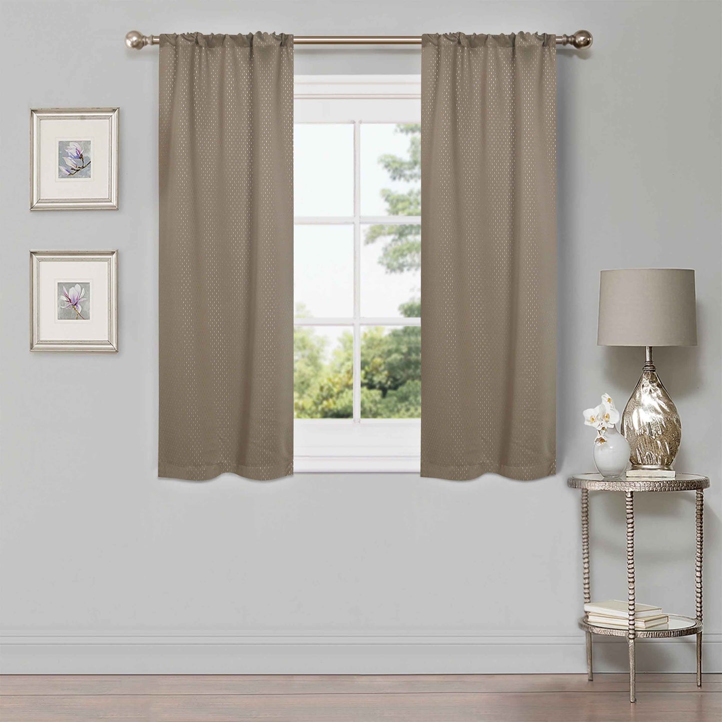 Modern Shimmer Washable Room Darkening Blackout Curtains. Set of 2