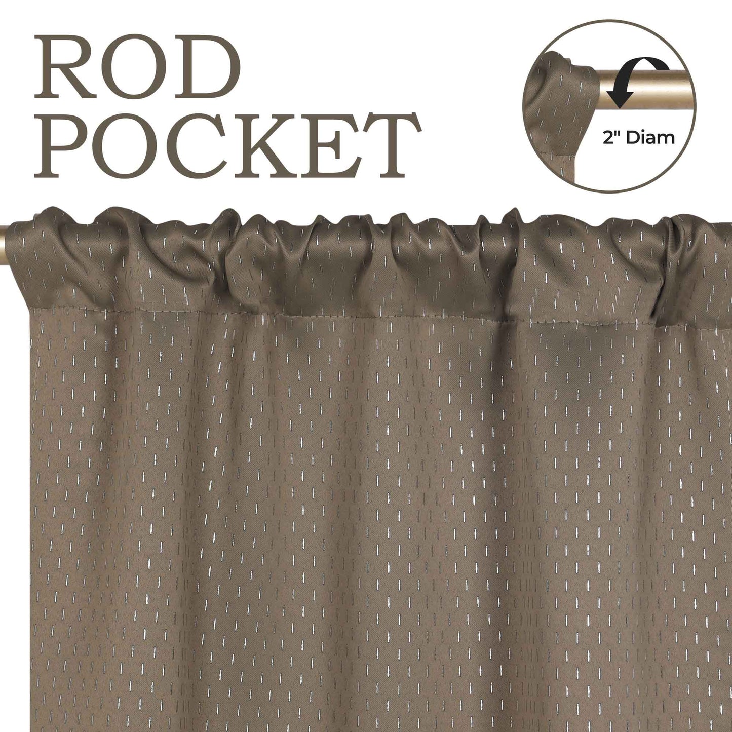 Modern Shimmer Washable Room Darkening Blackout Curtains. Set of 2