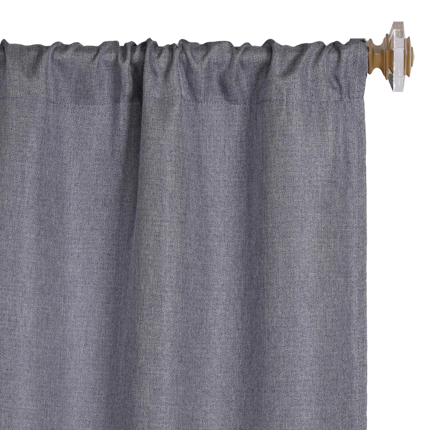 Linen Pattern Washable Room Darkening Blackout Curtains. Set of 2