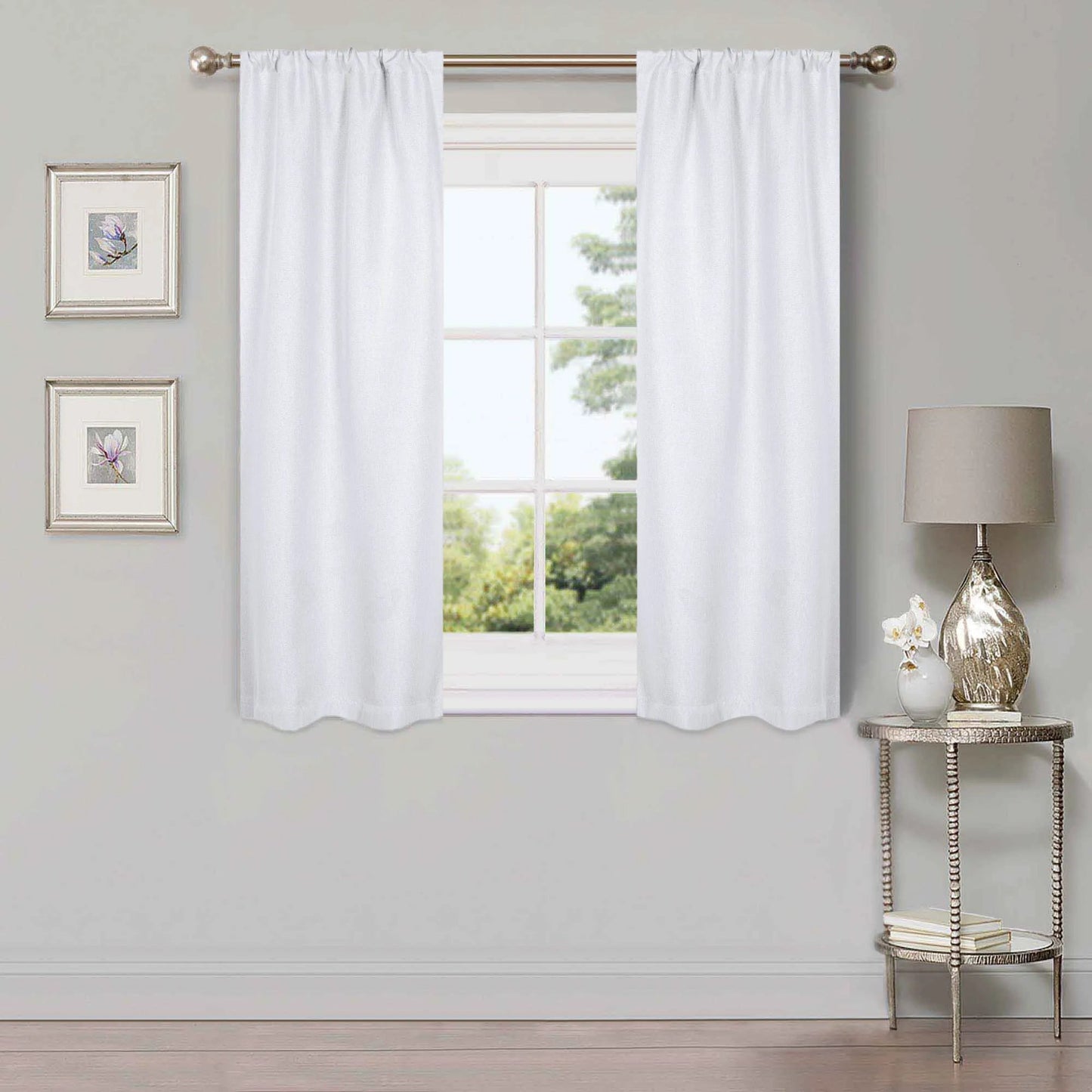 Linen Washable Room Darkening Blackout Curtains. Set of 2