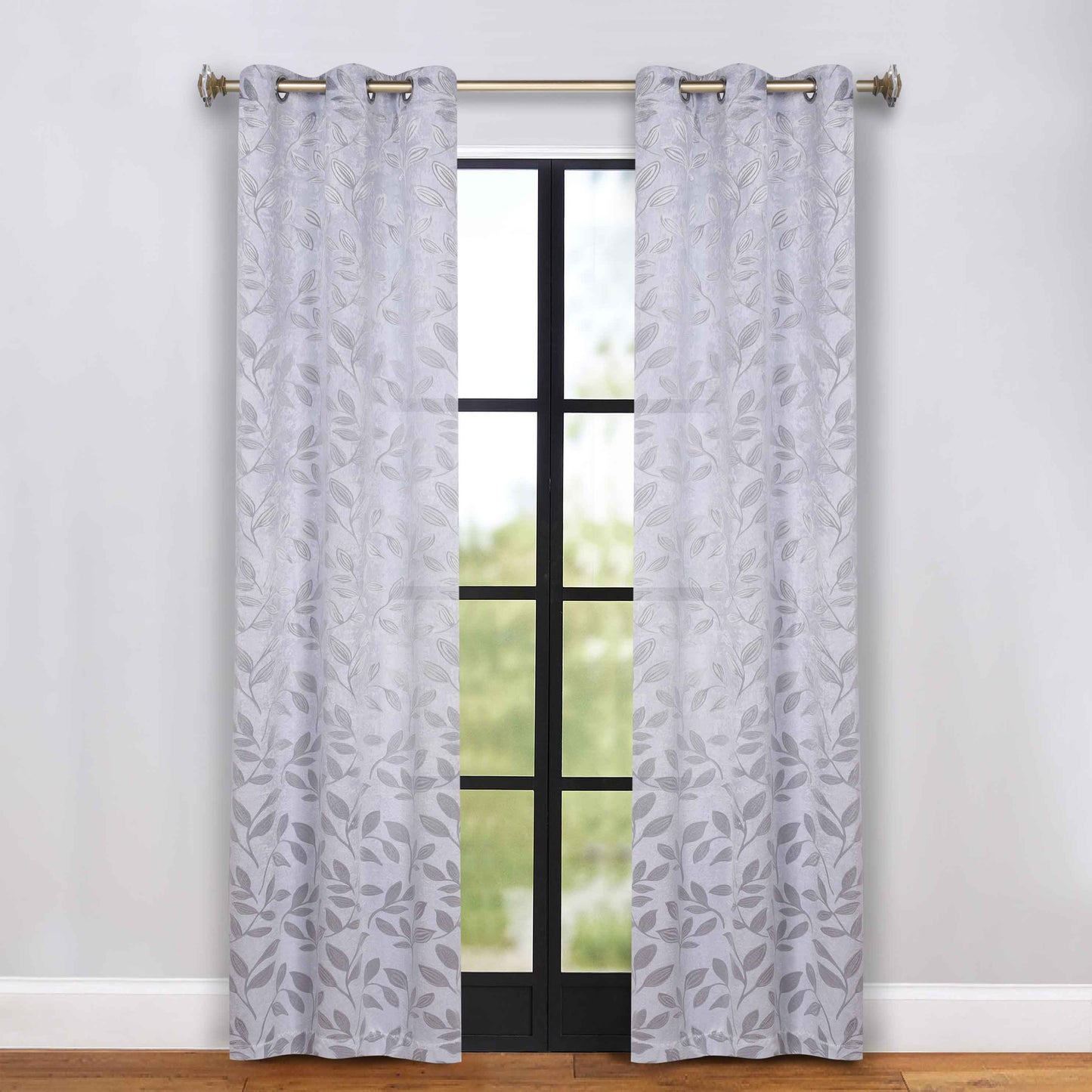 Leaves Room Darkening Grommet Blackout Curtain Panels. Set of 2