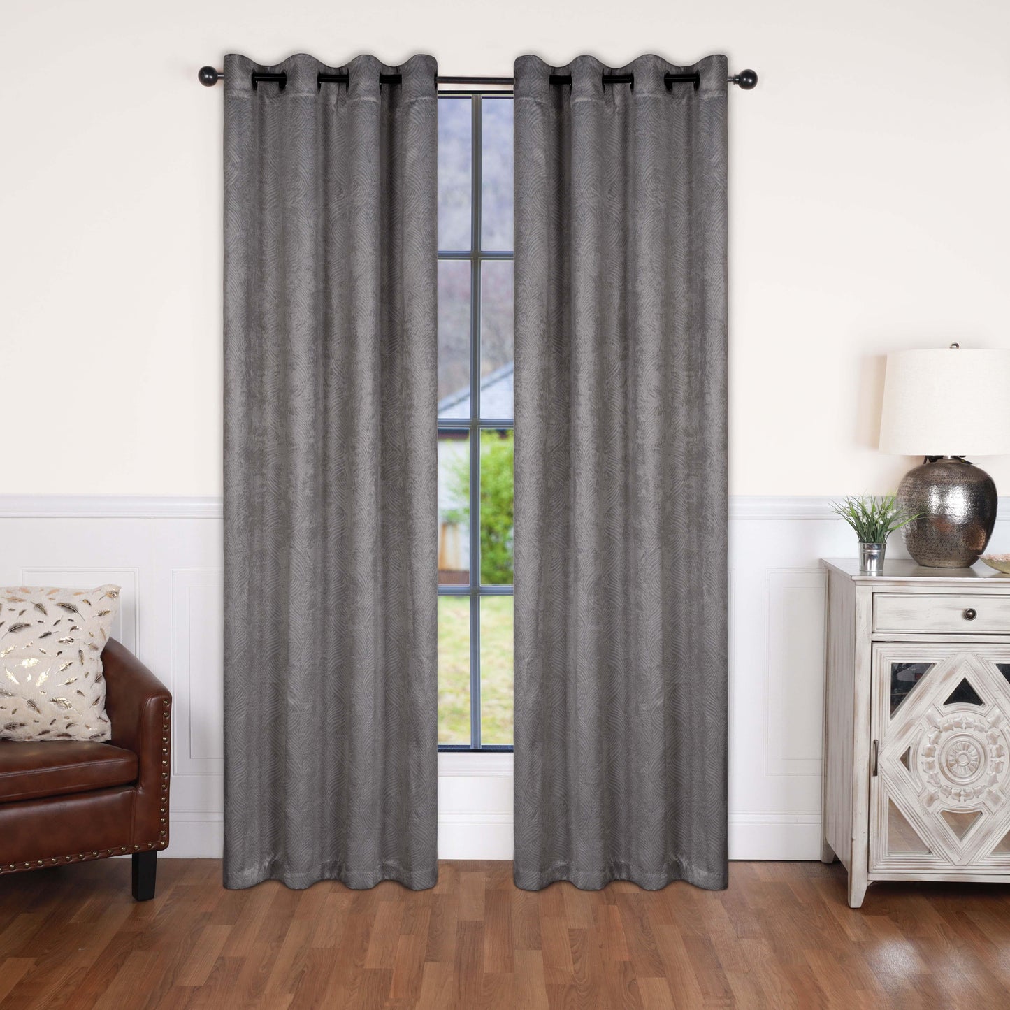 Waverly Geometric Washable Room Darkening Blackout Curtains. Set of 2