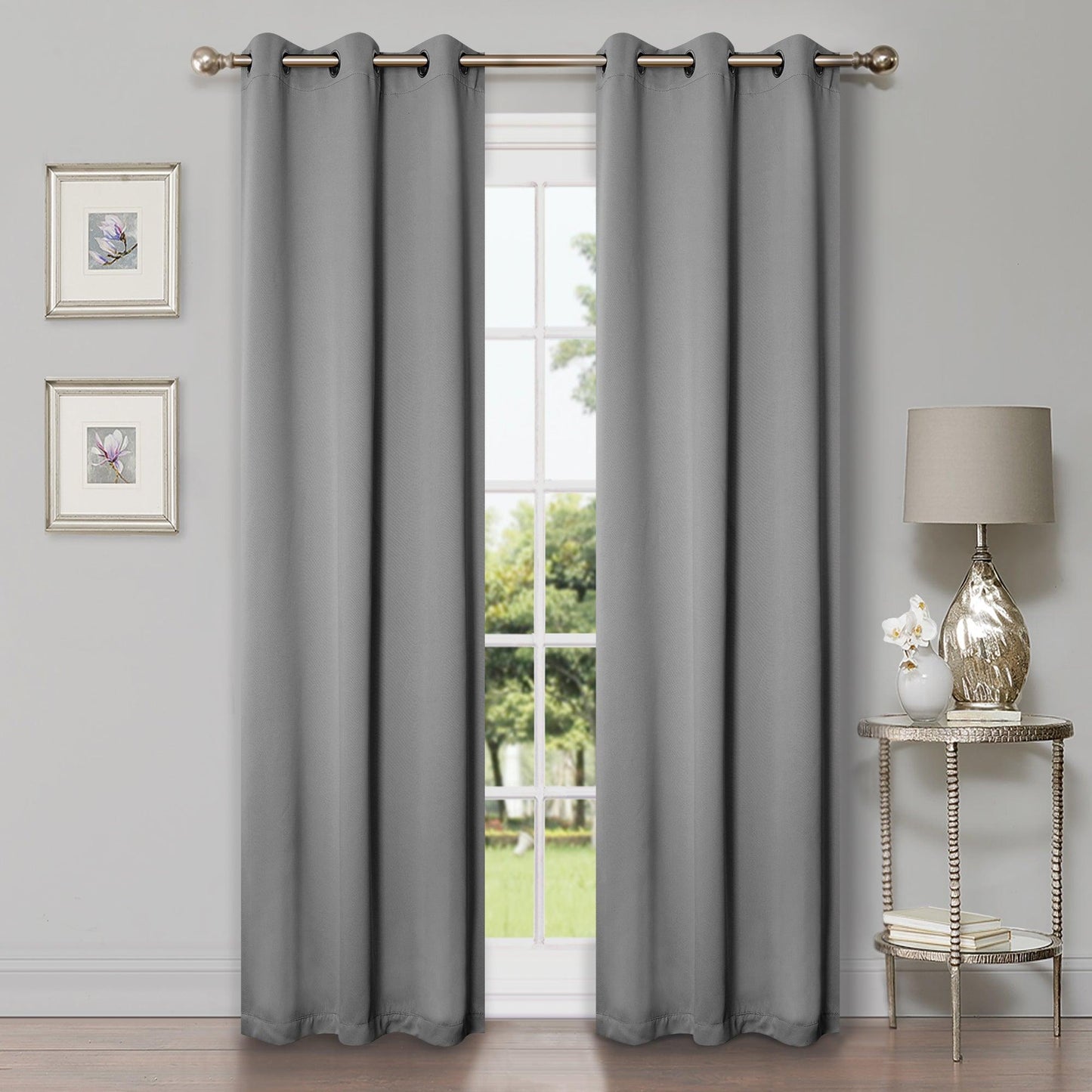 Solid Machine Washable Room Darkening Blackout Curtains. Set of 2