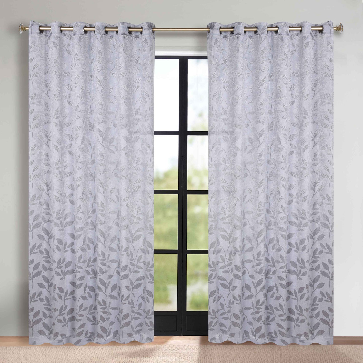 Leaves Room Darkening Grommet Blackout Curtain Panels. Set of 2