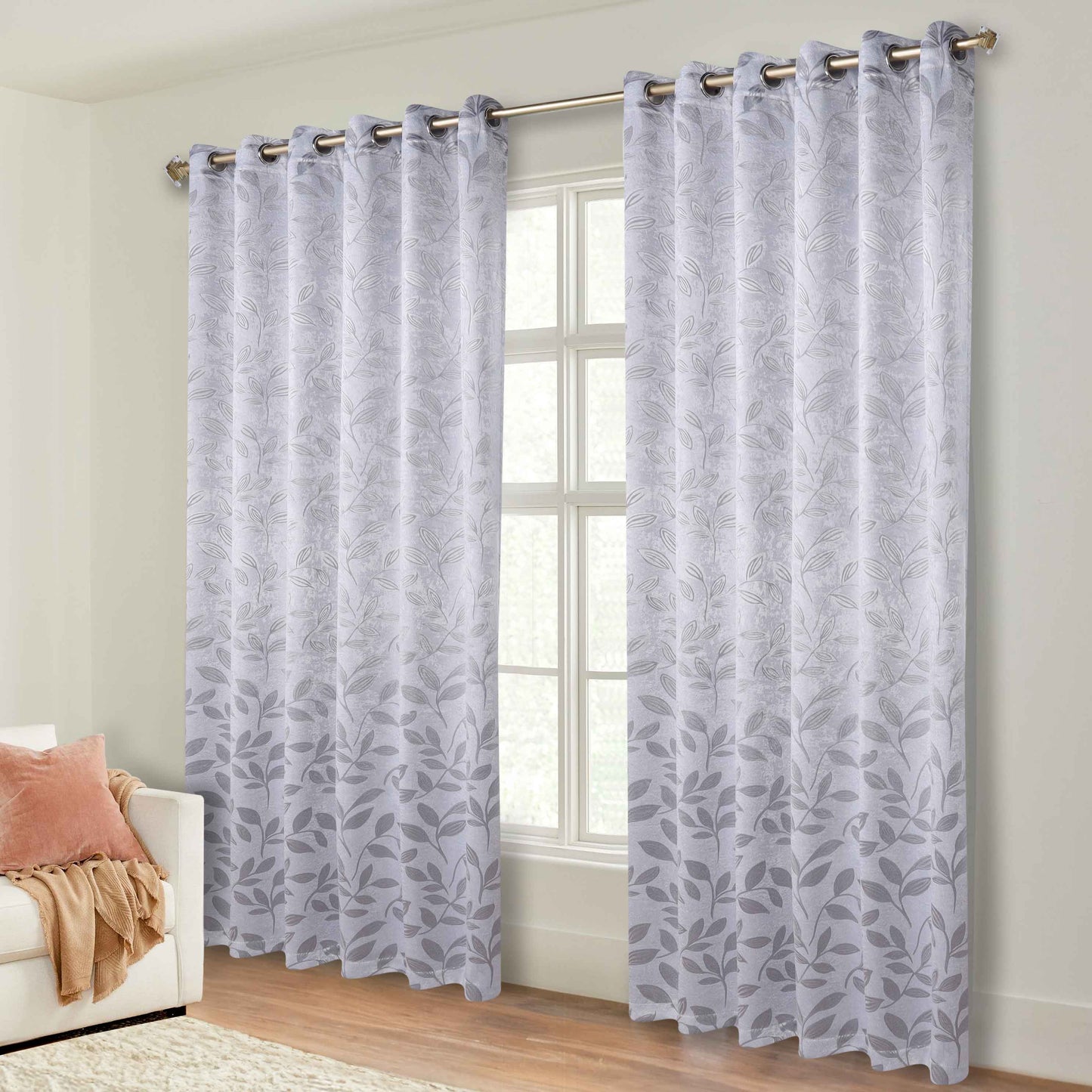 Leaves Room Darkening Grommet Blackout Curtain Panels. Set of 2