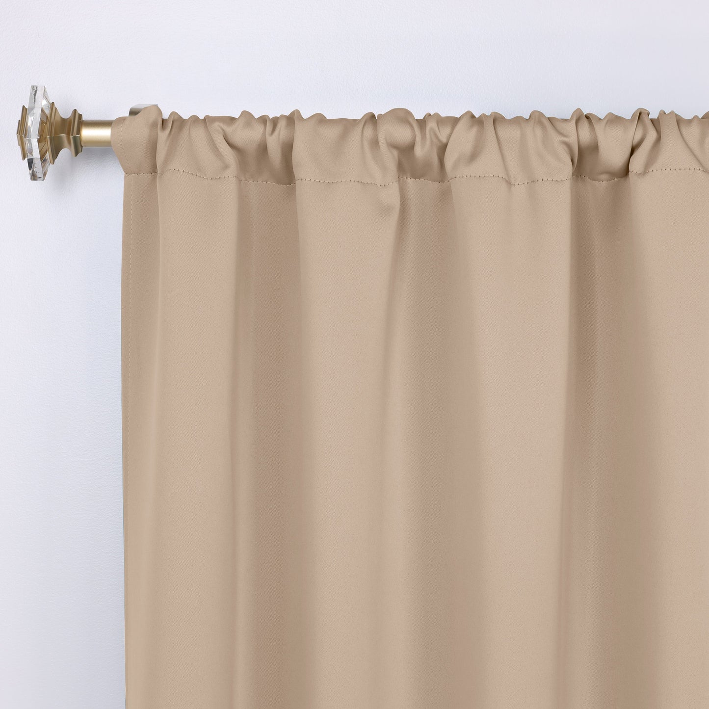 Solid Room Darkening Rod Pocket Blackout Curtain Panels. Set of 2